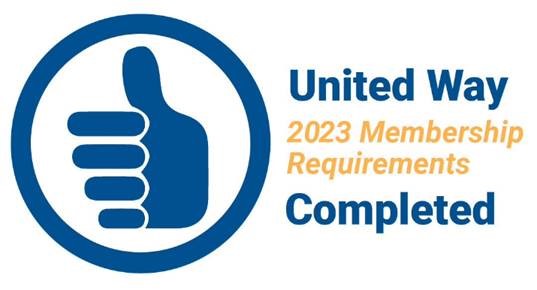 A graphic that explains that United Way of Racine County is a verified 2023 United Way member