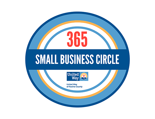 A circle featuring the words 365 Small Business Circle and the United Way logo