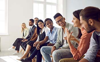 diverse group talking