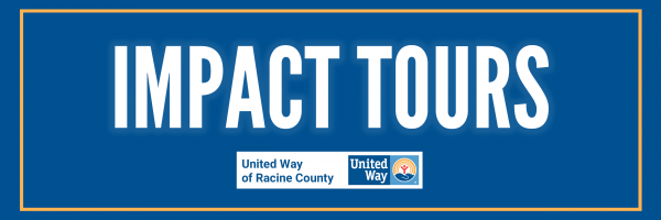 A blue banner that reads "impact tours"