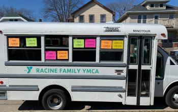The Racine Family YMCA bus. 